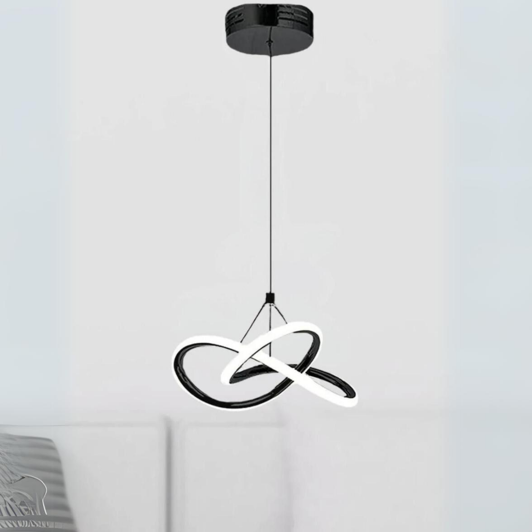 Modern Bonna Tekli Siyah Sarkıt Led Beyaz Işık Power Ledli Salon Mutfak Oda Hol Ledli Avize