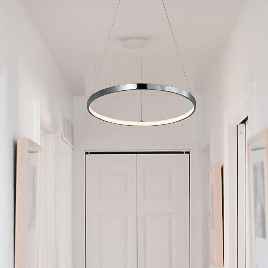 Ringa Krom Gri Beyaz Işık Modern Tasarım Led Avize