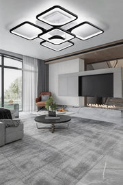 MS72005- 4+1 Modern 3 Renk Ledli Mimari Tasarım Siyah Plafonyer Lüks 5'Li  Ledli Avize