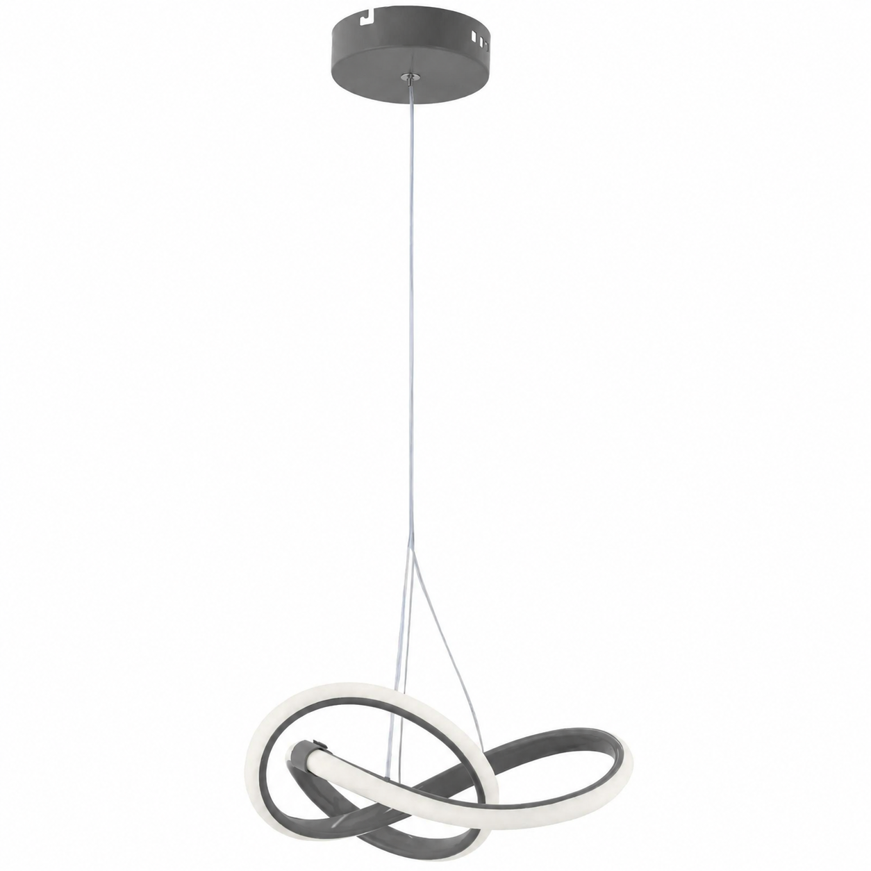 Modern Bonna Tekli Gri Sarkıt Led Beyaz Işık Power Ledli Salon Mutfak Oda Hol Ledli Avize