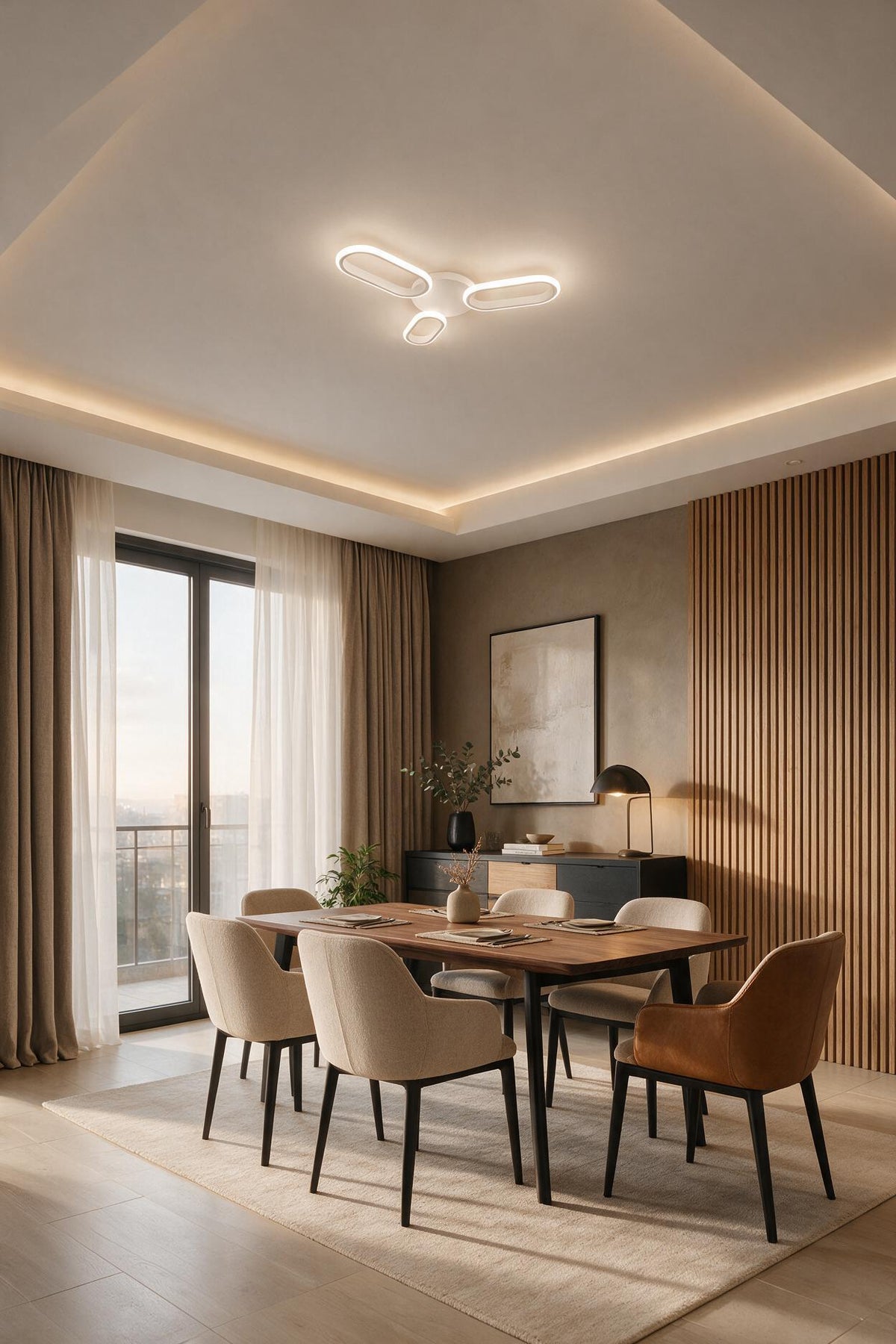 Hermes Beyaz 3'Lü Modern Ultra Power Beyaz Ledli 3'Lü Plafonyer Ledli Avize