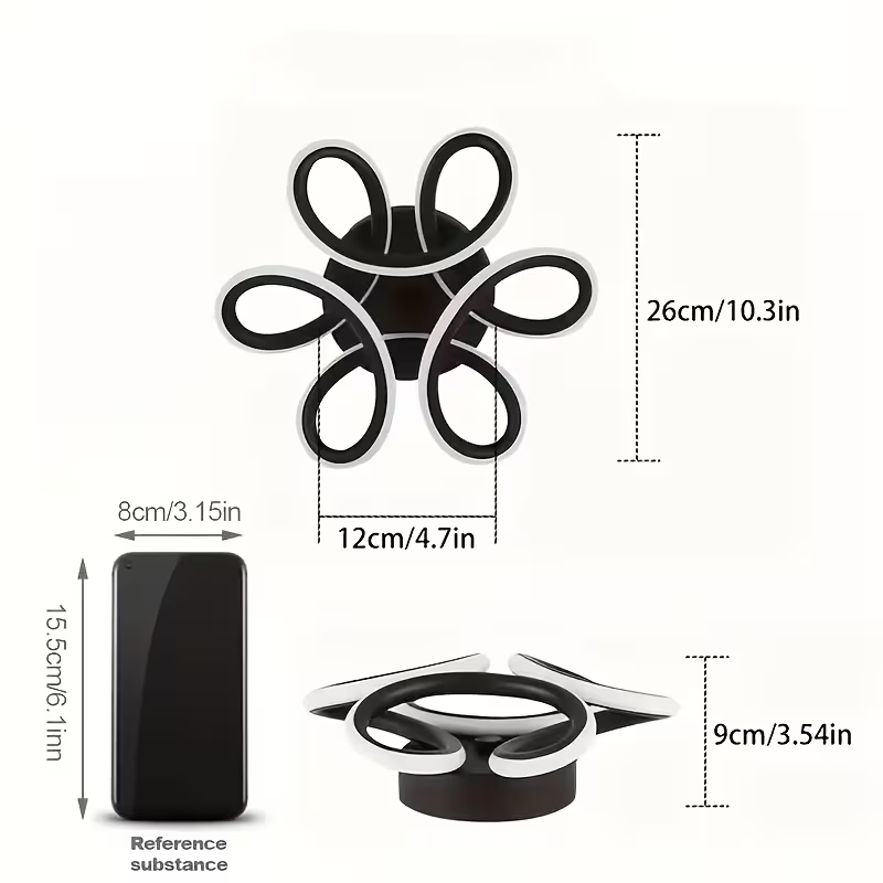 Style Siyah Plafonyer Ultra Süper Beyaz Ledli Avize