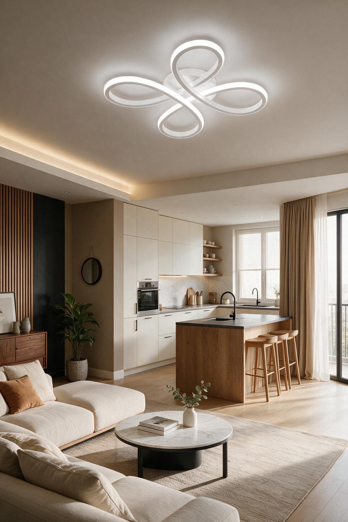 Salda Modern Beyaz Plafonyer Ultra Power Beyaz Ledli Avize - Çap 40 cm