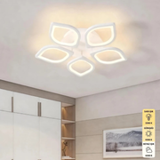 Daphne 5'li Beyaz Plafonyer Lüks Modern 3 Renk Ledli Avize