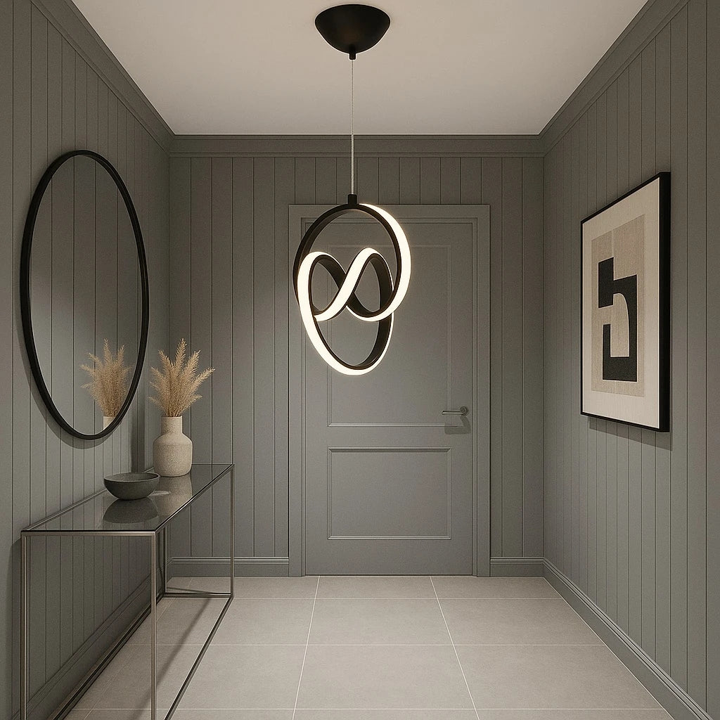 Trend Siyah Modern Power Beyaz Ledli Avize