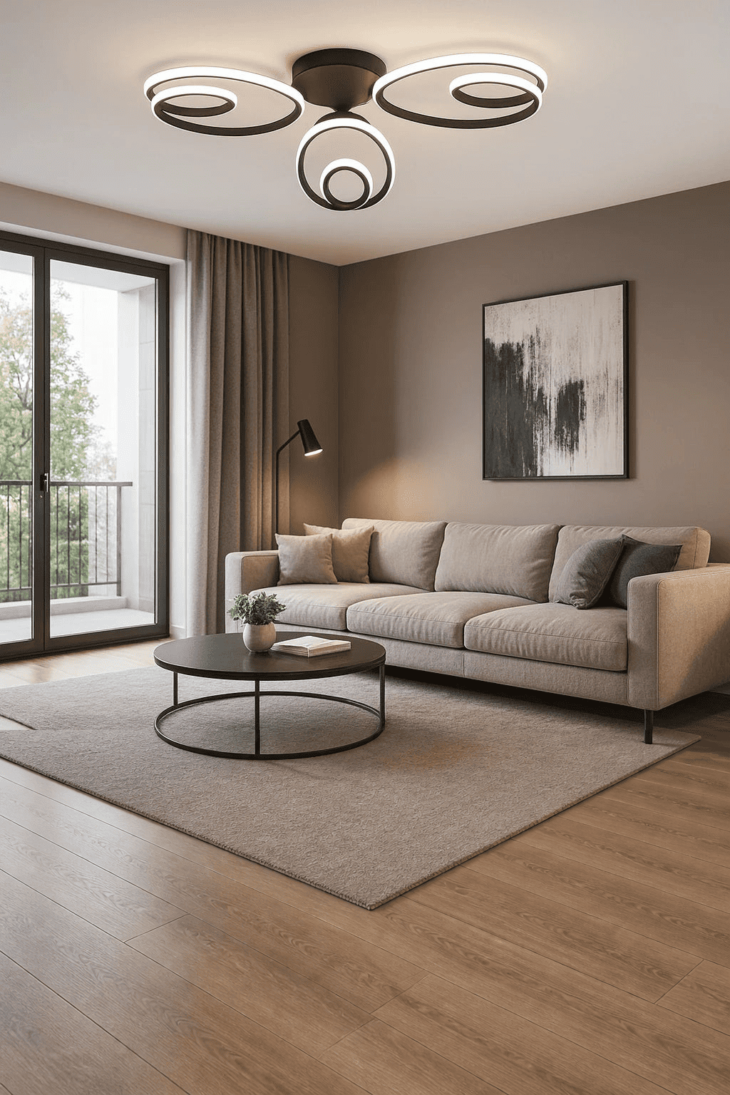 Lucca Siyah Modern Ultra Power Beyaz Ledli 3'Lü Plafonyer Ledli Avize