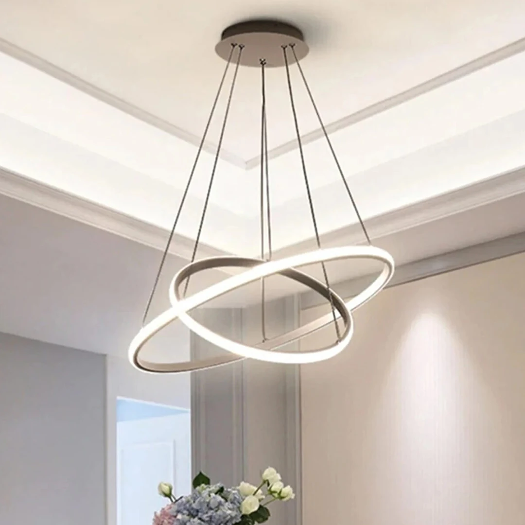Robin 2'li Gri Beyaz Ledli Modern Avize