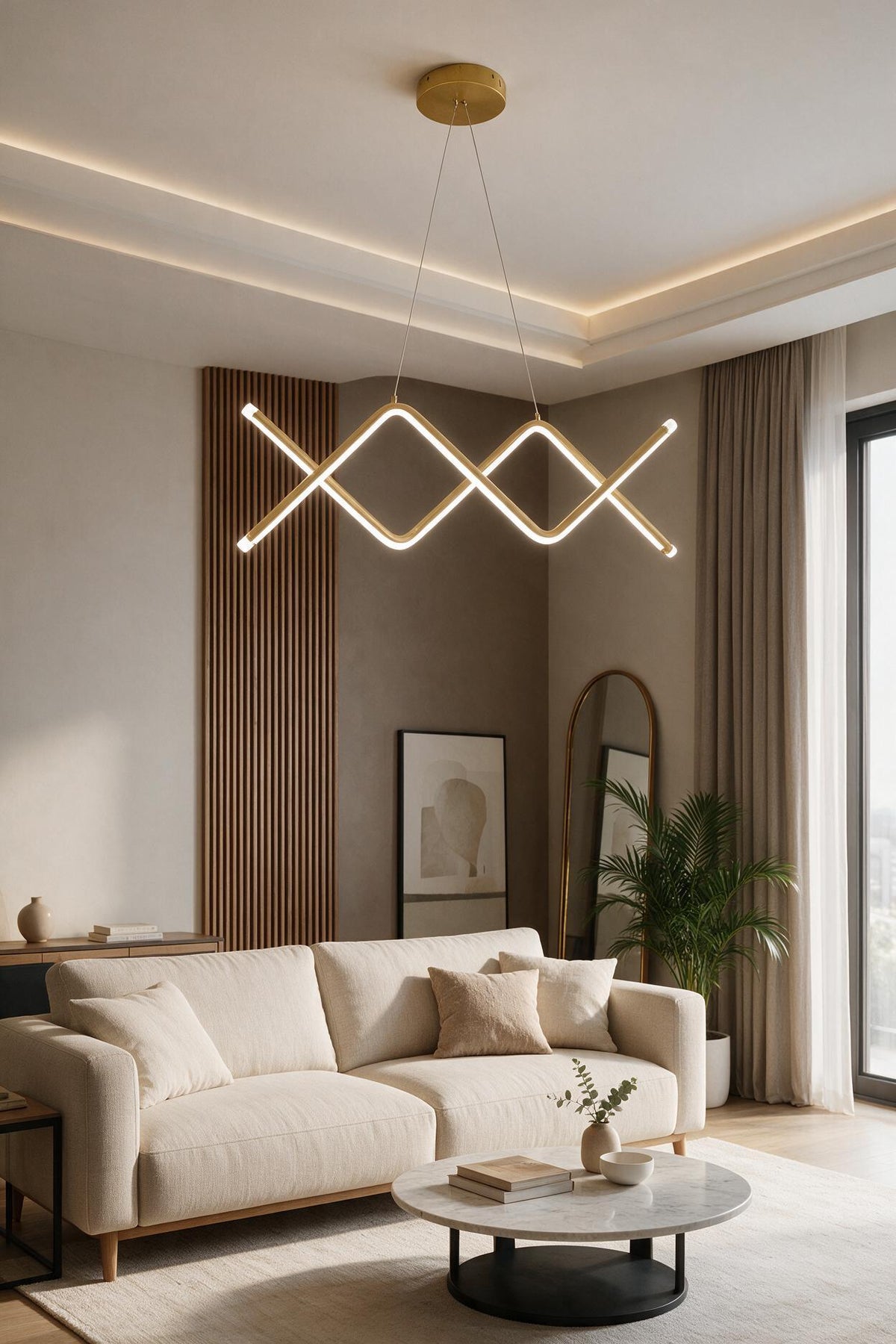 Raha Eskitme Modern Sarkıt Beyaz Ledli Avize