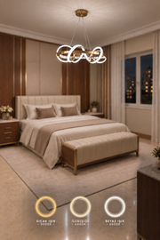 Flora Gold 3 Renk Ledli Modern Özel Tasarım Sarkıt Led Avize