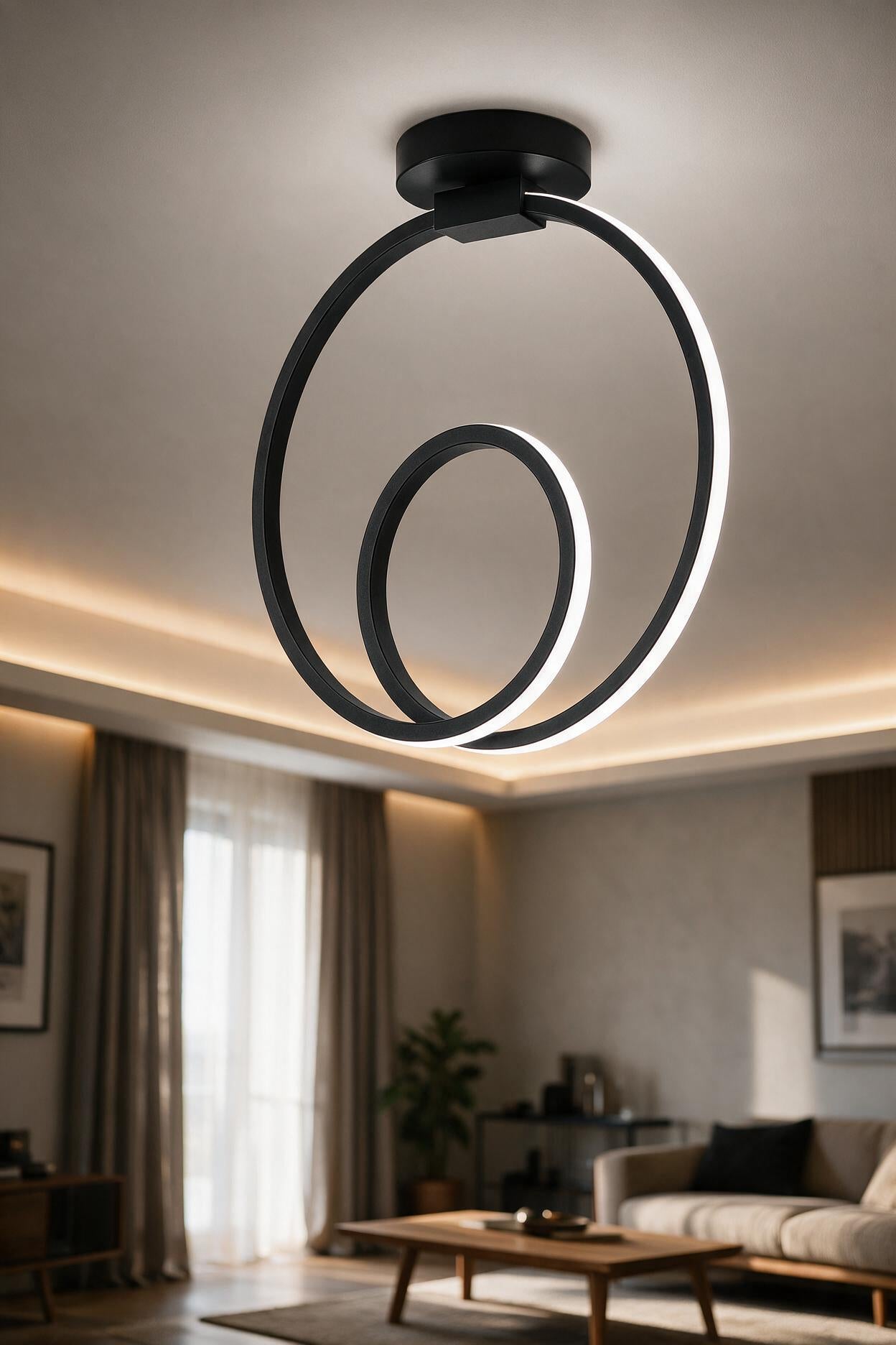 Orjin Siyah Tekli Plafonyer Led Beyaz Işık Ultra Ledli Salon Mutfak Oda Hol Ledli Avize