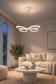Bohem Beyaz Beyaz Ledli Sarkıt Modern Led Avize