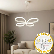 Bohem Beyaz Sarkık 3 Renk Ledli Avize Modern Led Avize