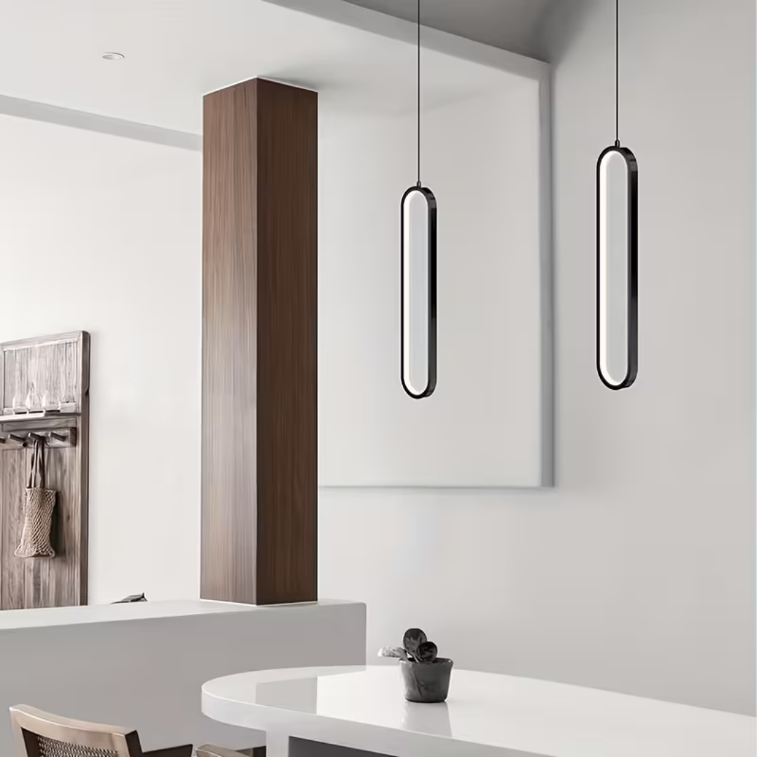 Ovis Siyah Beyaz Işık Ledli Modern Sarkıt Led Avize