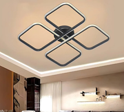 Riva Siyah Gold Çizgili 3 Renk Plafonyer  Led Avize