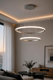 Robin Gri 2'li Beyaz Ledli Modern Avize