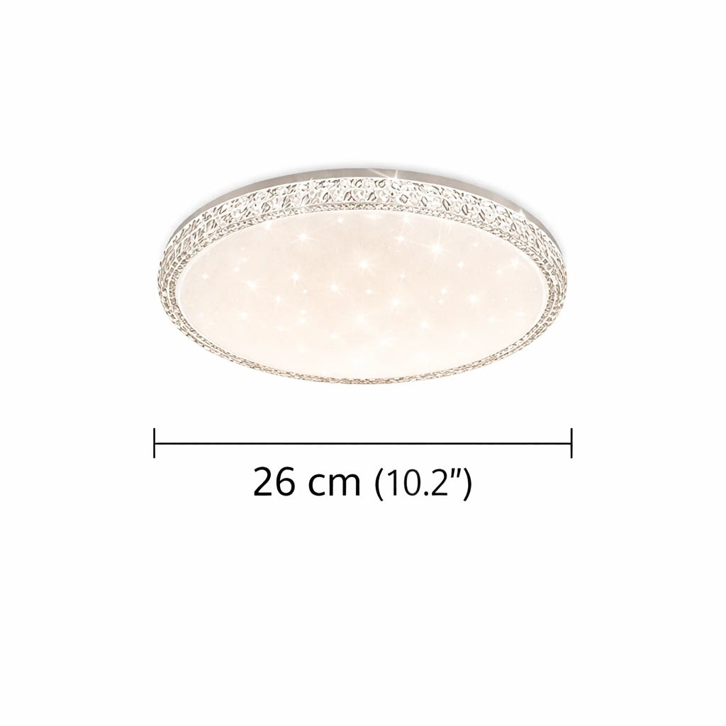 Bonita Cristalya Serisi  26'Lık Yuvarlak Plafonyer 3 Renk Ledli Hol Antre Koridor Banyo Balkon Avizesi Ledli Avize Armatür - Çap 26 cm