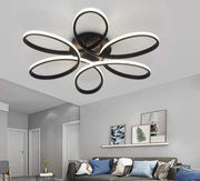 Alya Siyah 3 Renk 60 cm Plafonyer Led Avize