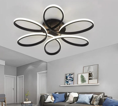 Alya Siyah 3 Renk 60 cm Plafonyer Led Avize