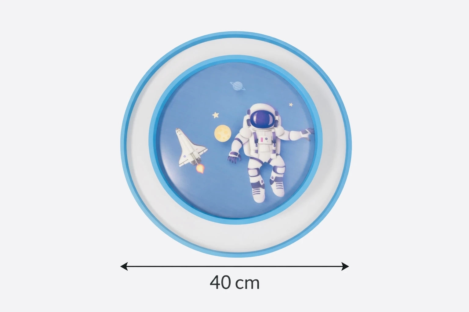 Astronot 40'LIK 2 Katlı Modern Tasarım Uzaktan Kumandalı Dimmerli Gece Modlu 3 Renk Ledli Plafonyer Ledli Avize Çoçuk Odası Avizesi-Çap 40 Cm