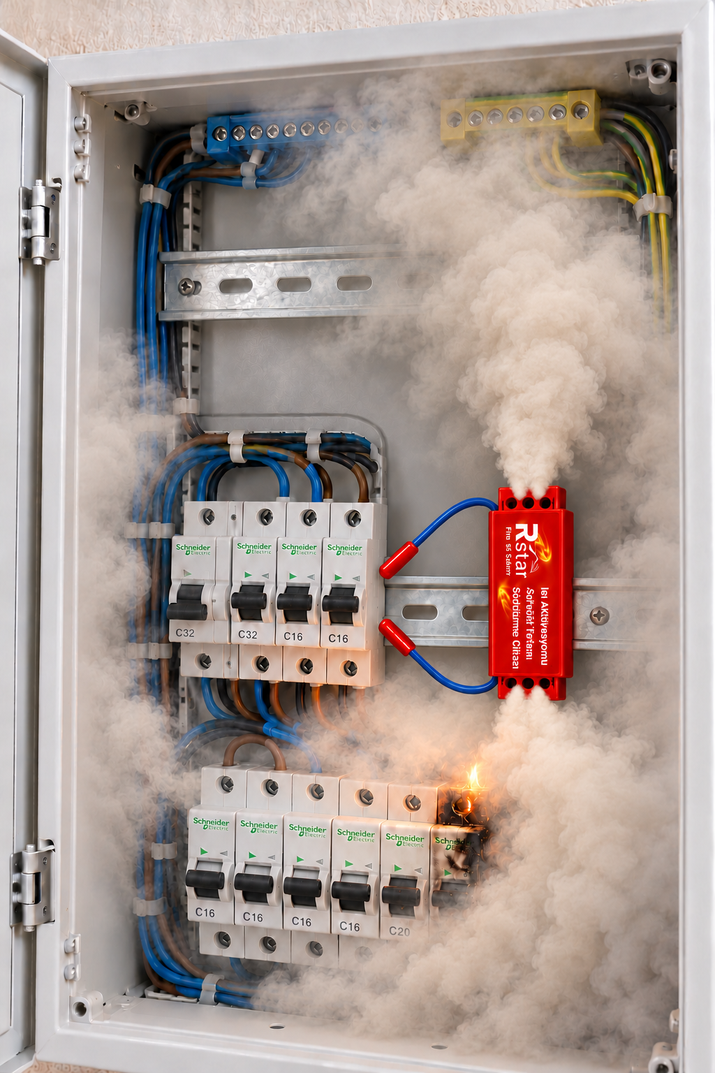 Elektrik Panosu Aerosol Otomatik Yangın Söndürme Cihazı
