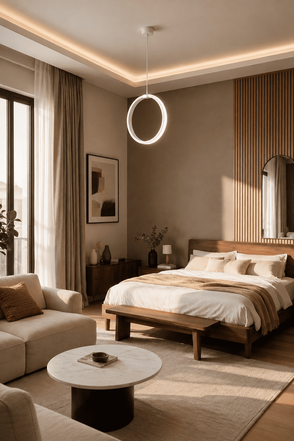 Rings Beyaz Tekli Sarkıt Led Günışığı Ultra Ledli Salon Mutfak Oda Hol Ledli Avize