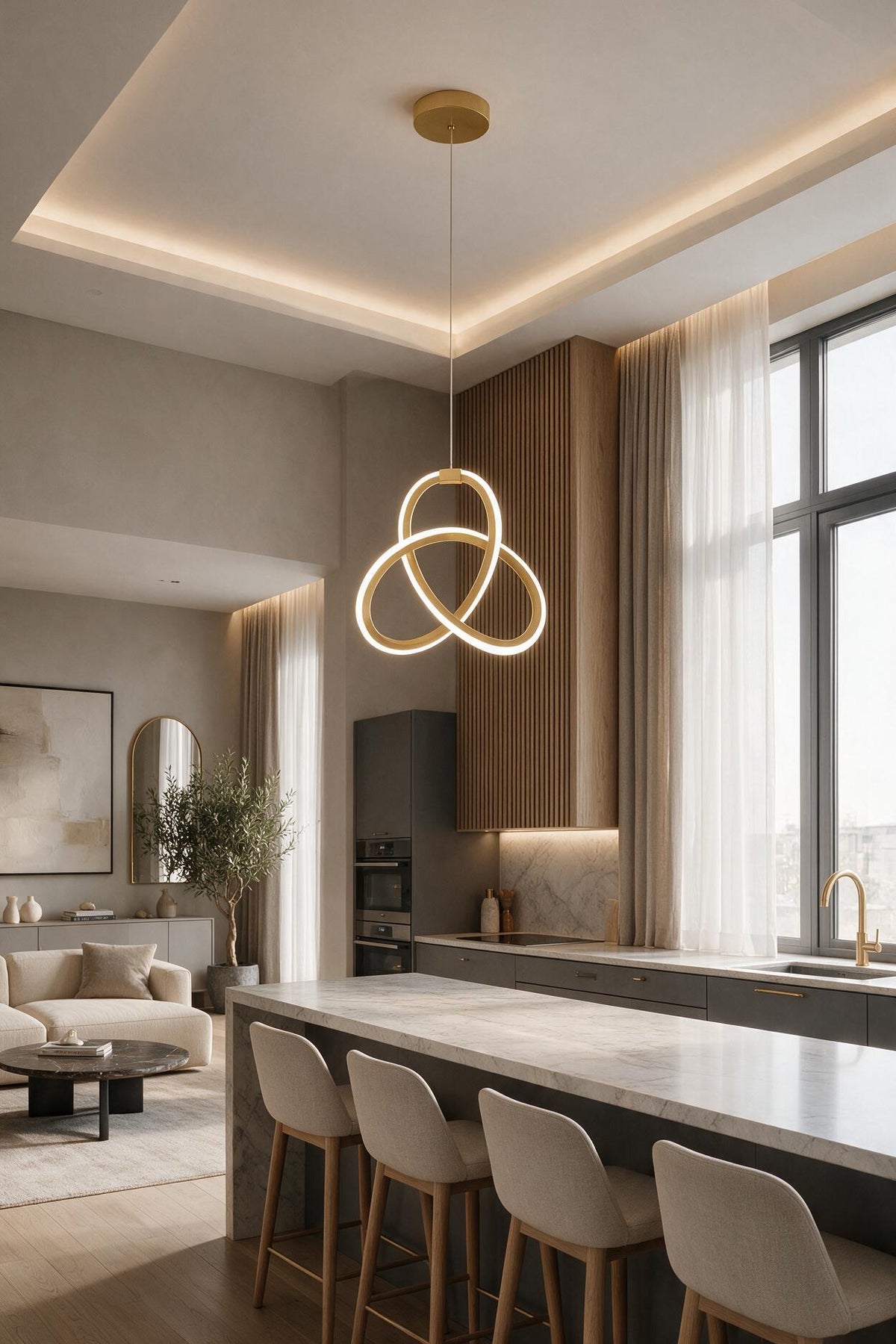 Asya Eskitme Modern Ultra Beyaz Ledli Sarkıt Ledli Avize