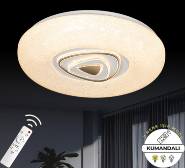 Bermuda Gold Uzaktan Kumandalı 3 Renk 50 cm Led Avize