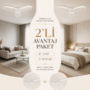 Avantaj Paket - 2 Adet Hermes Beyaz 3'Lü Plafonyer Beyaz Ledli Avize