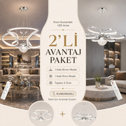 2'li Avantaj Paket - Calista + Luxury Krom Detaylı 3 Renk Işık Kumandalı Led Avize Seti