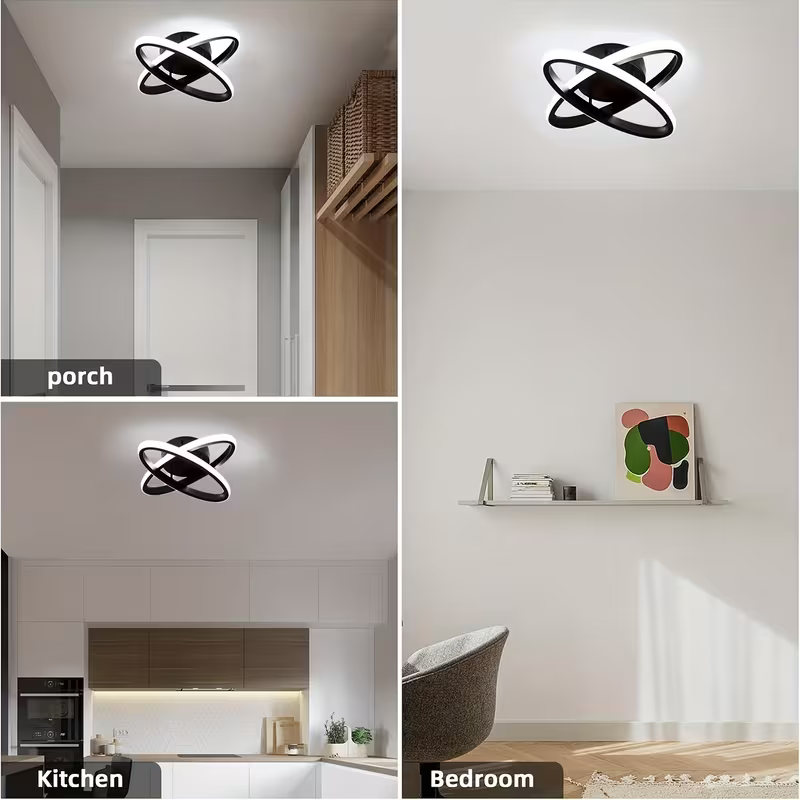 Dale Siyah Plafonyer Beyaz Ledli Avize