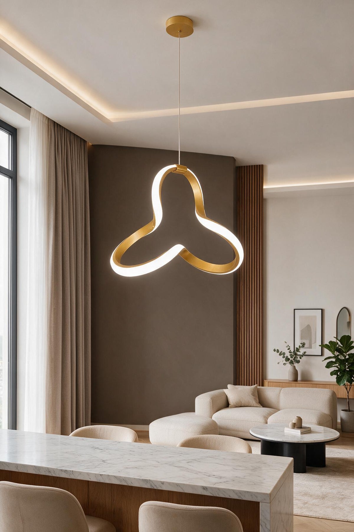 Clover Eskitme Modern Ultra Beyaz Ledli Sarkıt Led Avize