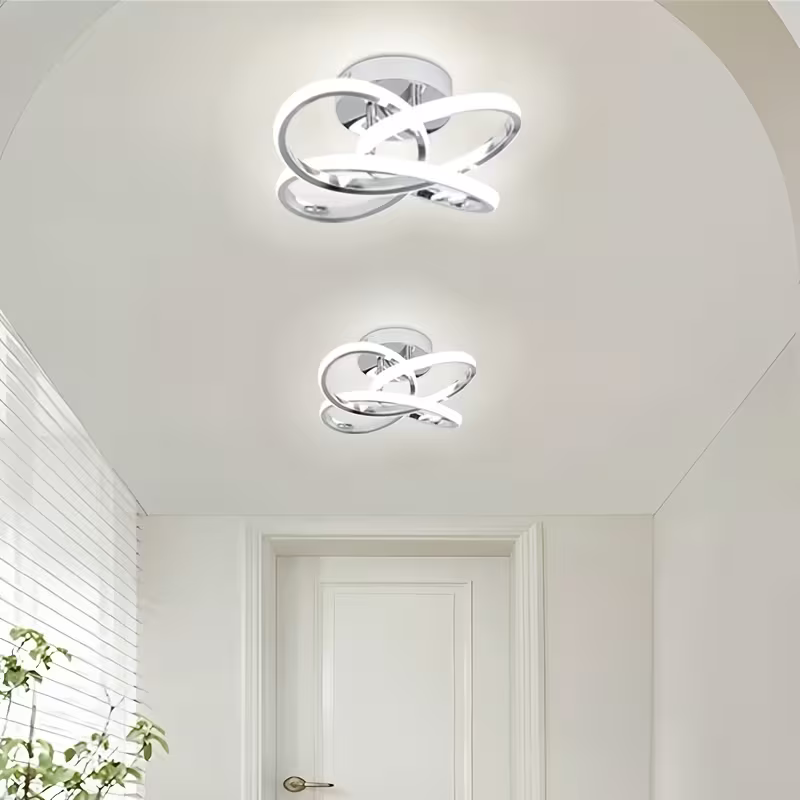 Dönence Gri Modern Ultra Power Beyaz Ledli Plafonyer Tekli Ledli Avize