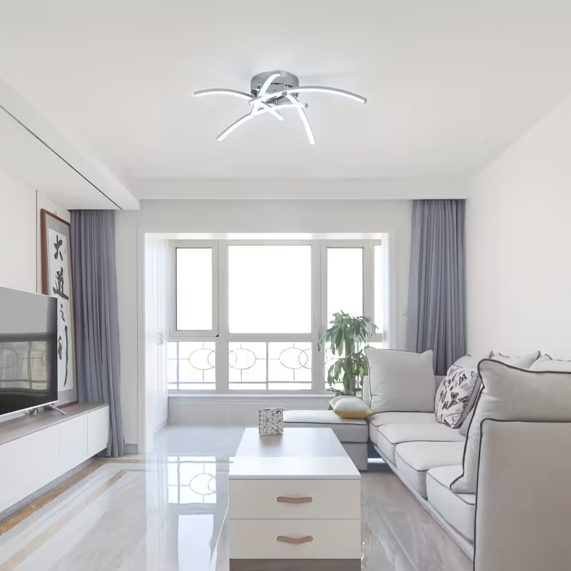 Hira Gri Modern Ultra Power Beyaz Ledli Plafonyer Led Avize