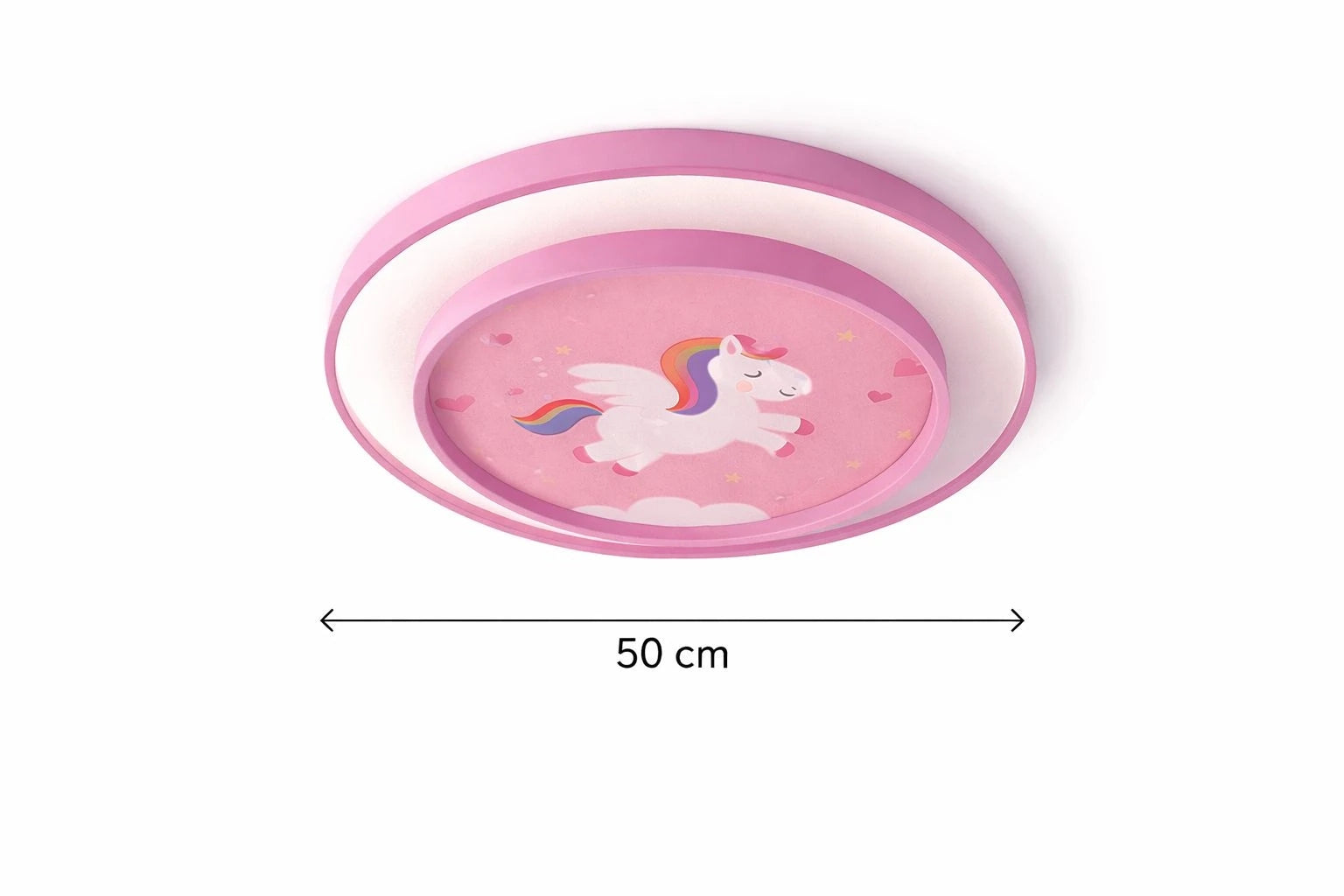Unicorn 50'LIK 2 Katlı Modern Tasarım Uzaktan Kumandalı Dimmerli Gece Modlu 3 Renk Ledli Plafonyer Ledli Avize Çoçuk Odası Avizesi-Çap 50 Cm