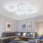 MS72005-2 +2 Moderrn 3 Renk Ledli  Beyaz Plafonyer Lüks Modern 4'lü  Ledli Avize