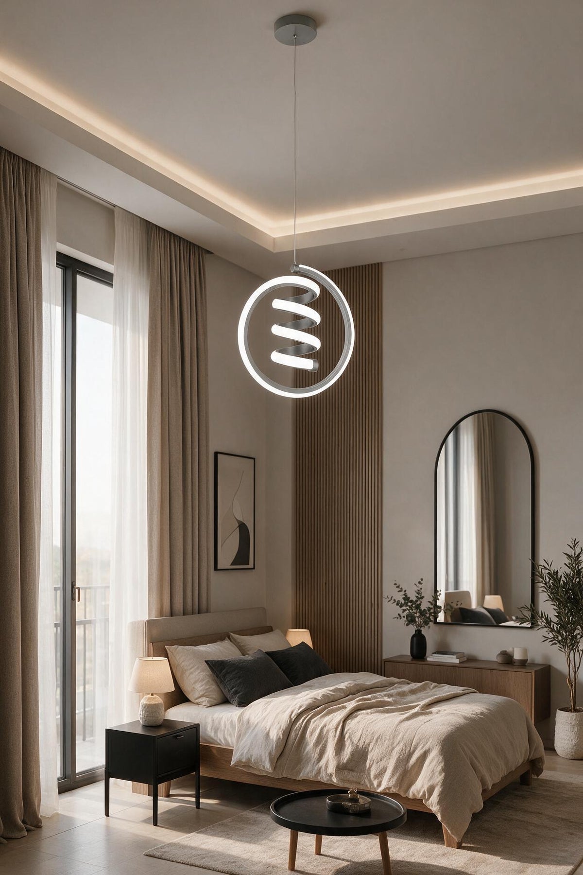 Venita Gri Tekli Sarkıt Led Günışığı Ultra Ledli Salon Mutfak Oda Hol Ledli Avize