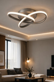 Elagans Gri Modern Ultra Power Beyaz Ledli Plafonyer Tekli Ledli Avize