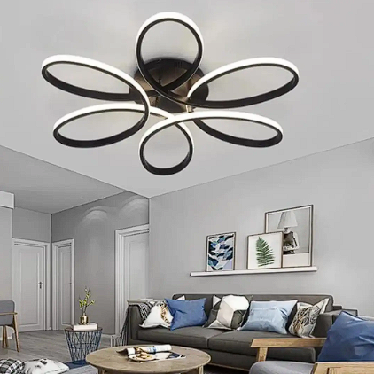 Linda Siyah Plafonyer 60 cm Ultra Power Beyaz Ledli Avize