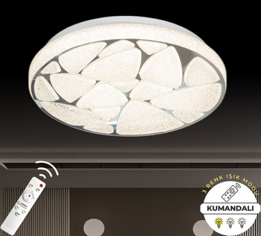 Mera Krom Uzaktan Kumandalı 3 Renk 30 cm Led Avize