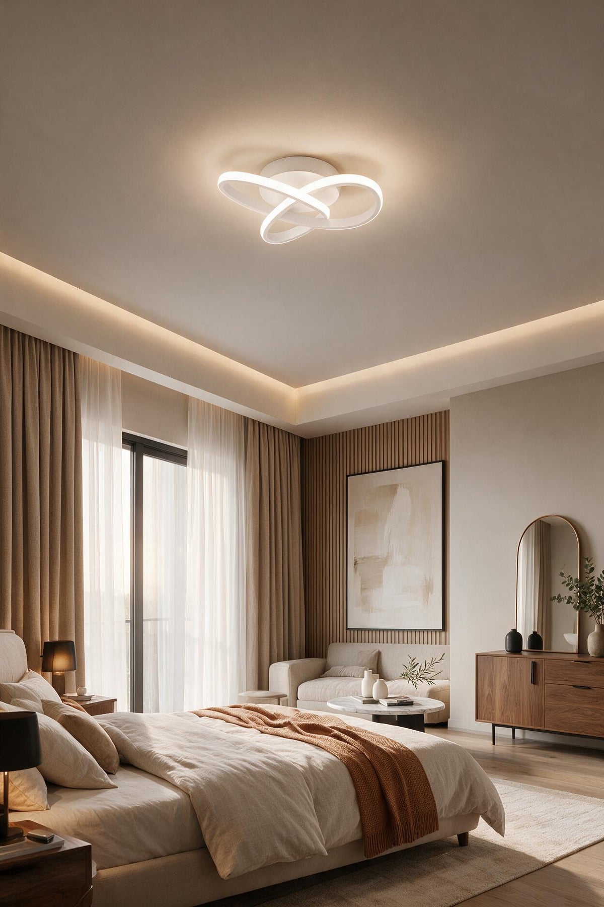 Elagans Beyaz Modern Ultra Power Beyaz Ledli Plafonyer Tekli Ledli Avize