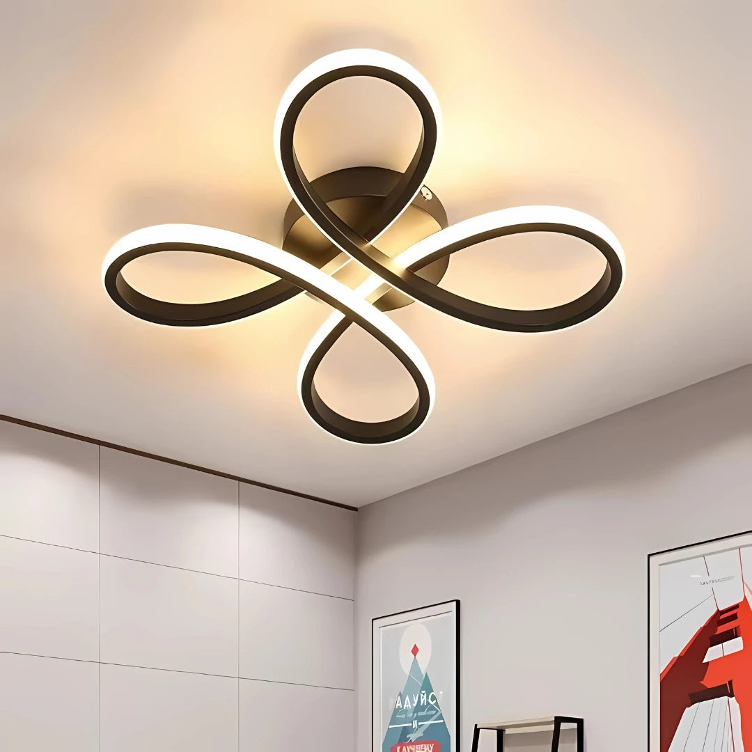 Salda Modern Siyah Plafonyer Ultra Power Beyaz Ledli Avize - Çap 40 cm