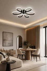 Linda Siyah Plafonyer 60 cm Ultra Power Beyaz Ledli Avize