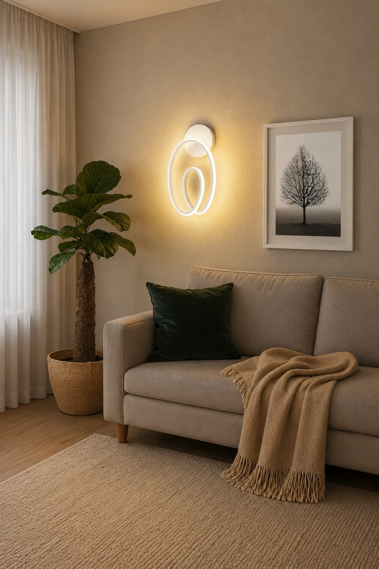Lucca Beyaz Günışığı Ledli Mimari Tasarım Dekoratif Ledli Aplik