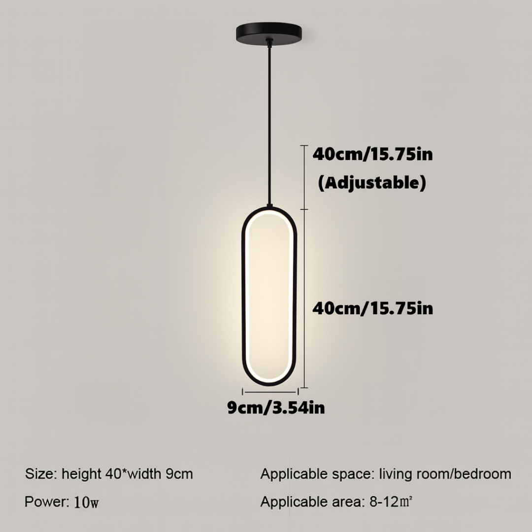 Ovis Siyah Beyaz Işık Ledli Modern Sarkıt Led Avize