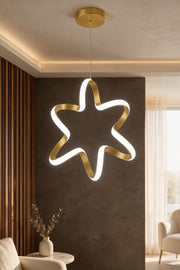 Yıldız Eskitme Tekli Sarkıt Led Beyaz Işık Ultra Ledli Salon Mutfak Oda Hol Ledli Avize