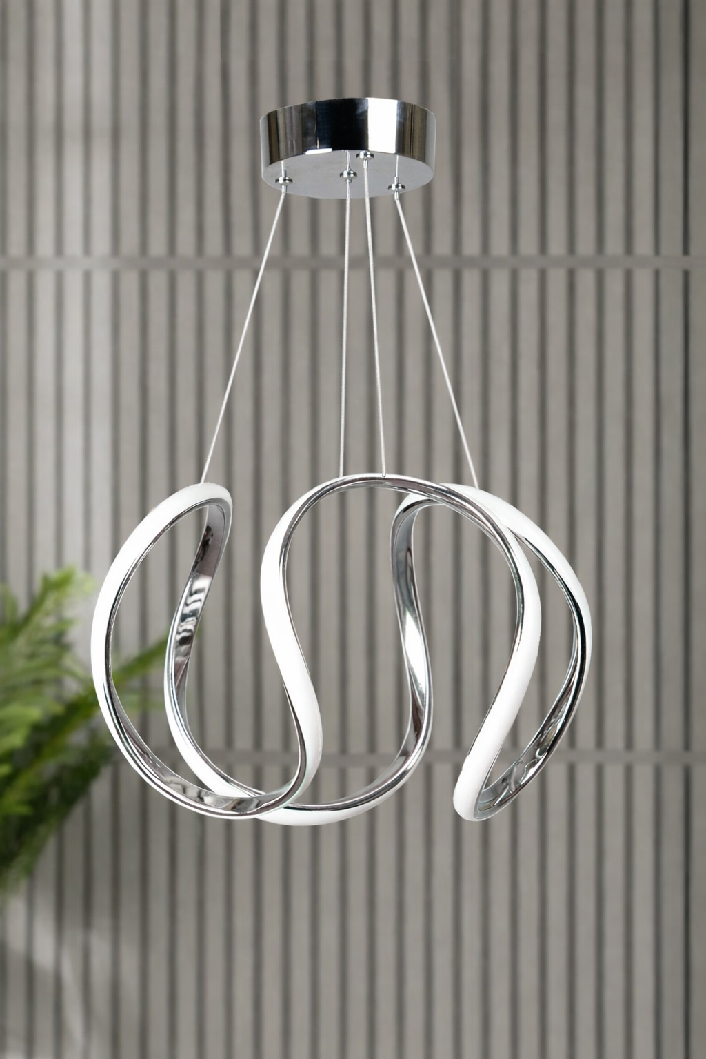 Luxury Krom Gri Modern Özel Tasarım Beyaz Işık Sarkıt Led Avize