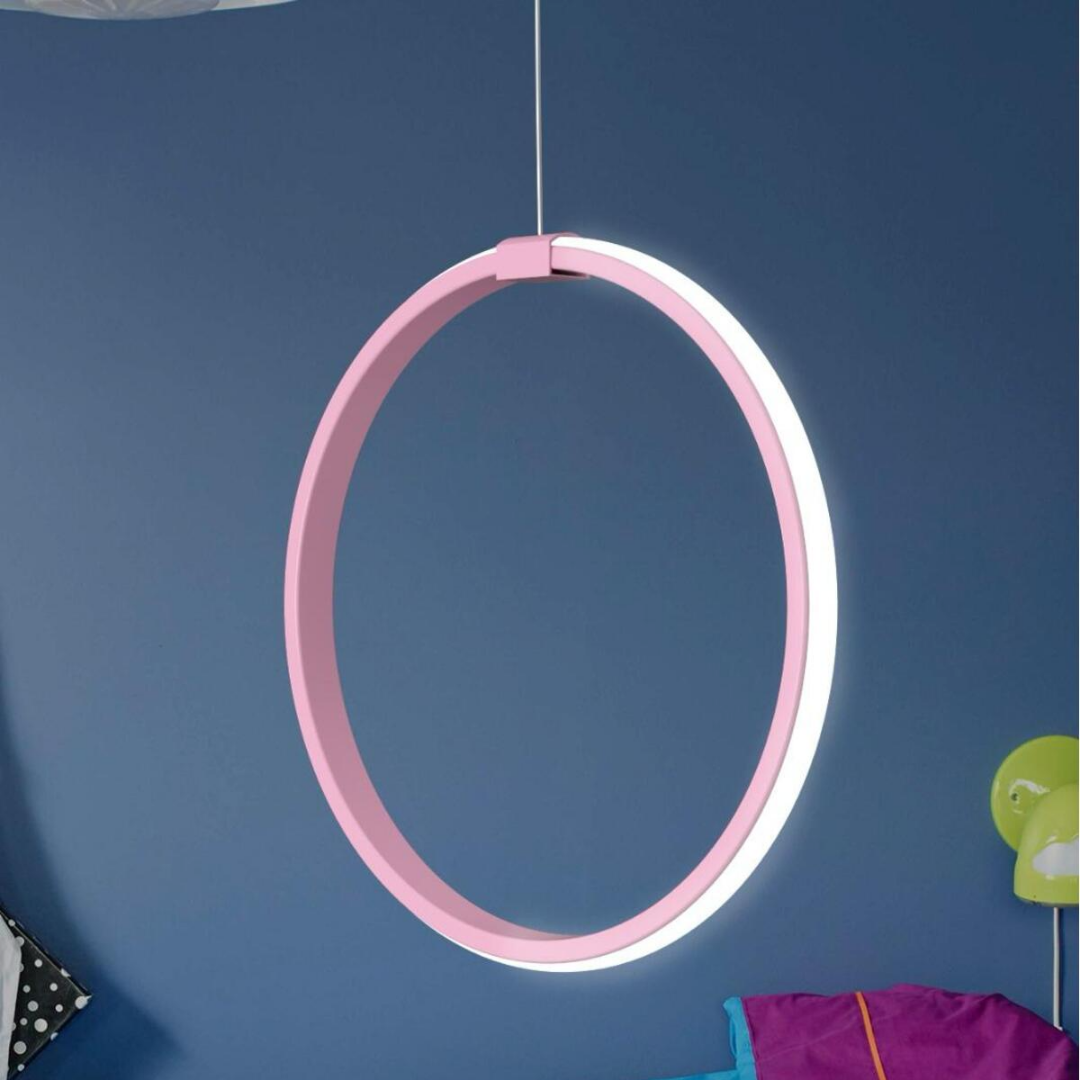 Rings Pembe Tekli Sarkıt Led Günışığı Ultra Ledli Salon Mutfak Oda Hol Ledli Avize