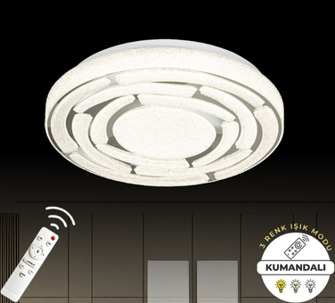 Amaris Krom Uzaktan Kumandalı 3 Renk 30 cm Led Avize