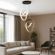 Trend Mimari Kombin Beyaz Siyah Sarkık Power Beyaz Ledli Avize Modern Led Avize
