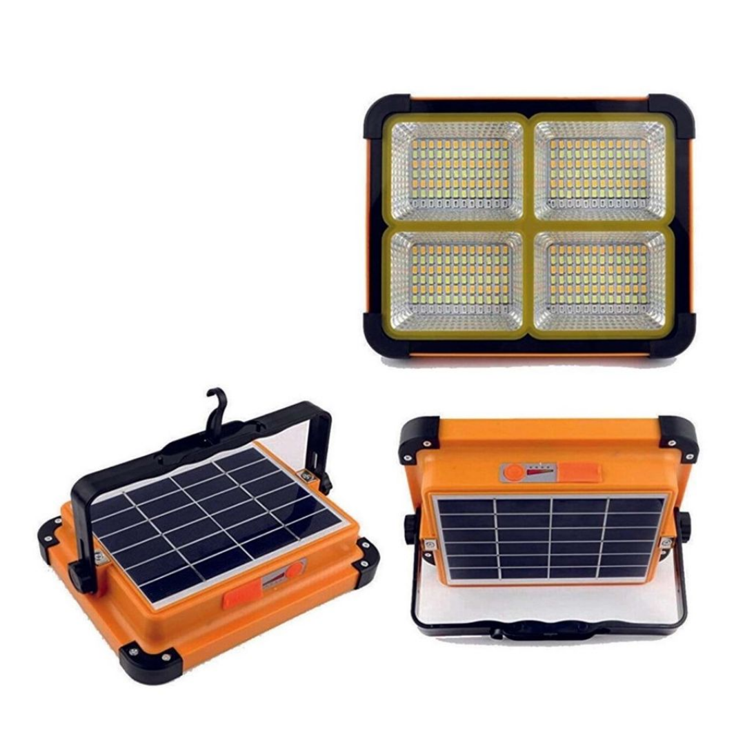 Turbo 800W Güneş Enerjili Solar LED Projektör Taşınabilir 3 Renk ve Çakar Modlu Lamba